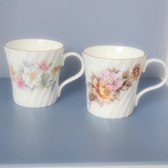 Crown Trent Staffordshire China Mugs - Picture 1 of 8